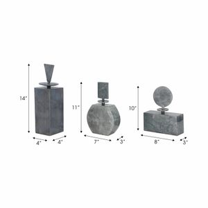 BECKMOOR SET OF 3 SILVER VASES 14 (IN) 8
