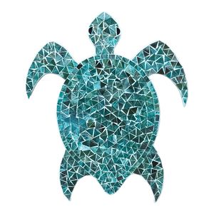 33" GREEN MOSAIC TURTLE PLAQUE 1