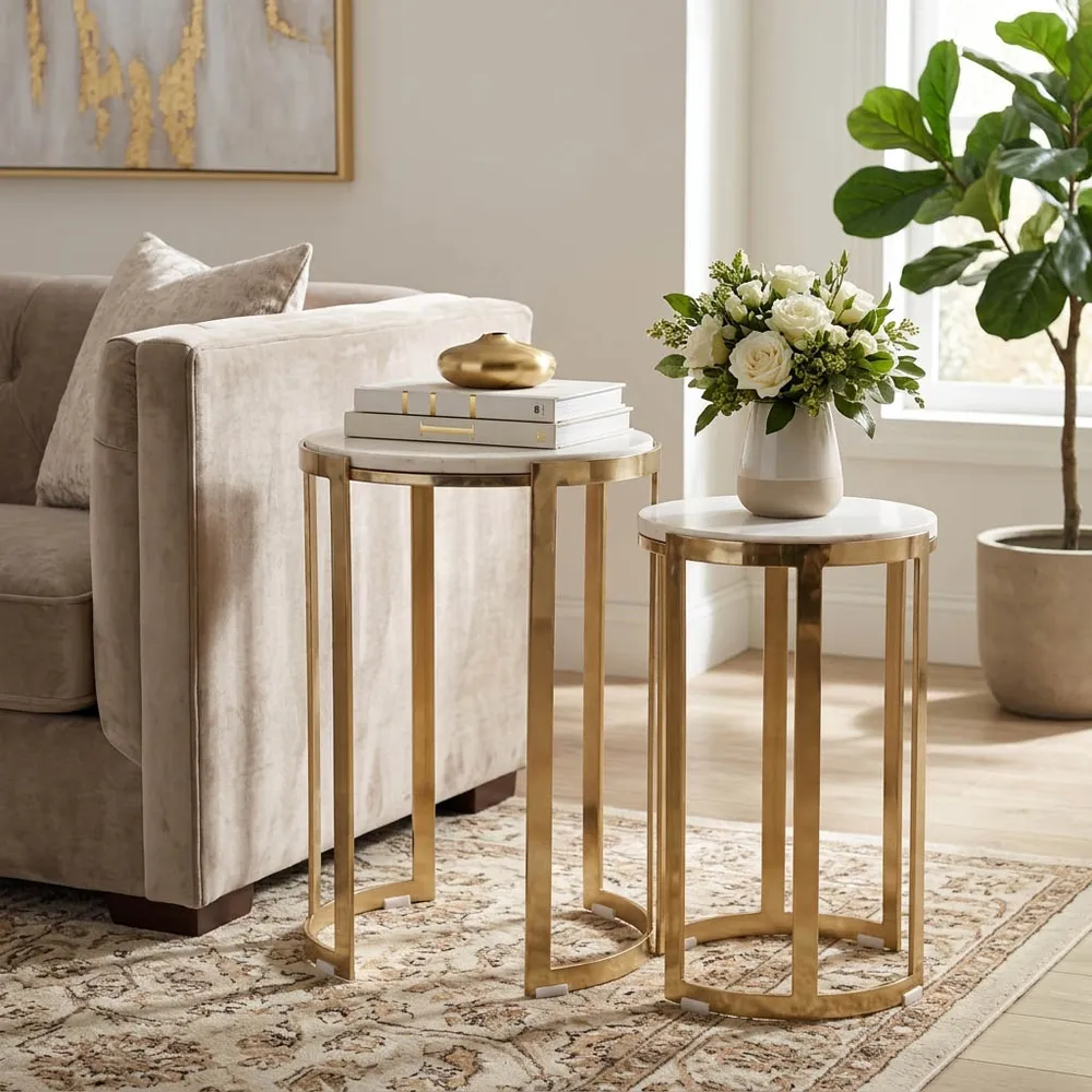 PEARLBEACH SET OF 2 WHITE TABLE 23 (IN)