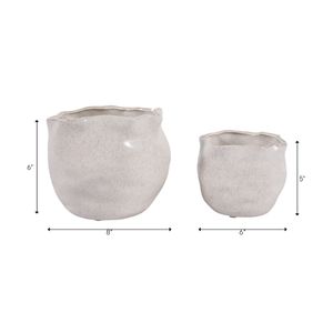 DRAPERSTONE SET OF 2 IVORY PLANTER 6 (IN) 10