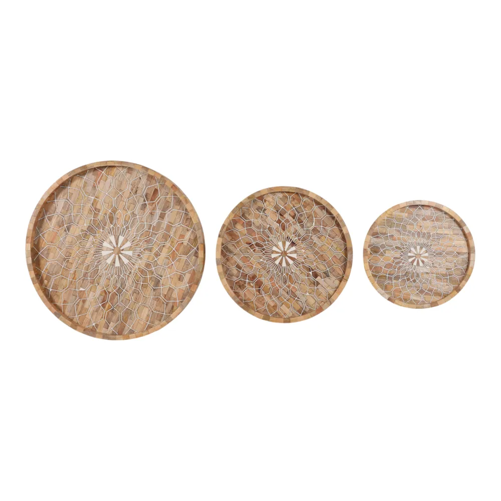FENTONRUN SET OF 3 BROWN TRAY 2 (IN)