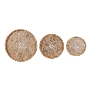 FENTONRUN SET OF 3 BROWN TRAY 2 (IN) 8