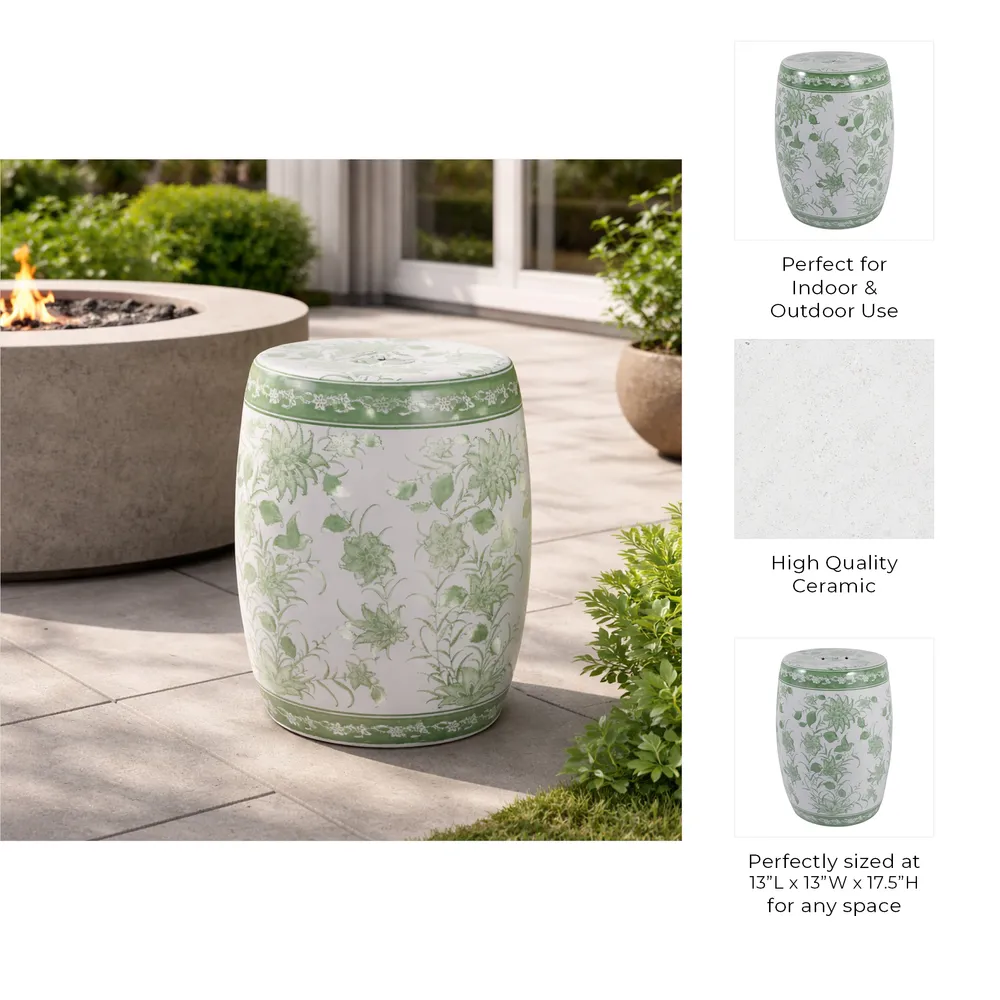 HUNTERDALE GREEN GARDEN STOOL 18 (IN)