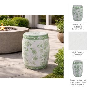 HUNTERDALE GREEN GARDEN STOOL 18 (IN) 10