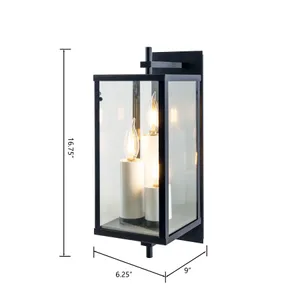Back Bay 16.75'' High 3-Light Outdoor Sconce - Matte Black 2