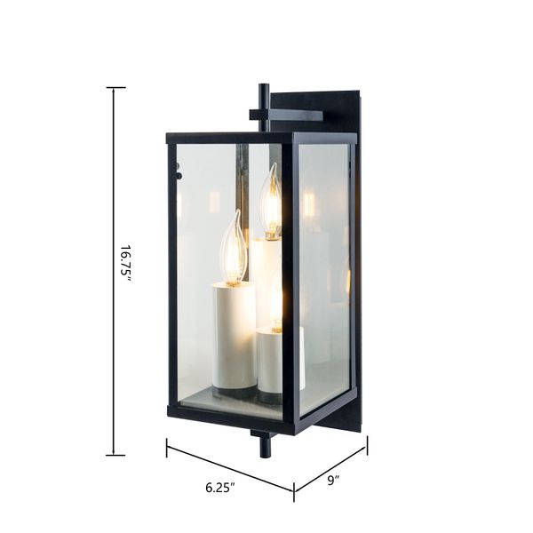 Back Bay 16.75'' High 3-Light Outdoor Sconce - Matte Black