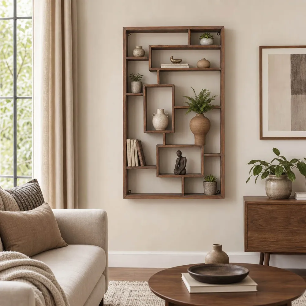 RAFETON BROWN WALL SHELF 39 (IN)