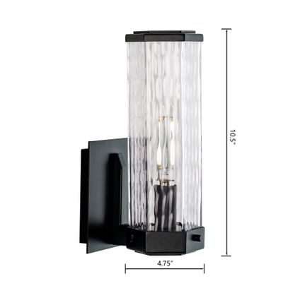 Polygon 10.5″ High 1-Light Outdoor Sconce - Matte Black