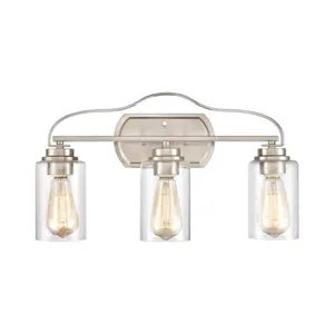 Market Square 20'' Wide 3-Light Vanity Light - Brushed Nickel 2