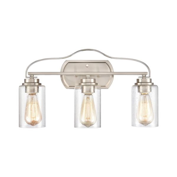Market Square 20'' Wide 3-Light Vanity Light - Brushed Nickel