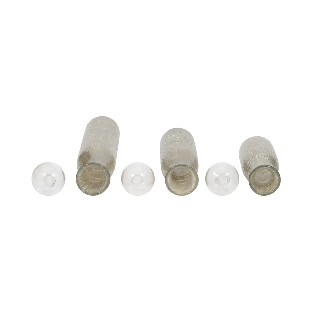 BRYNHAVEN SET OF 3 GRAY GLASS VASES 22 (IN)
