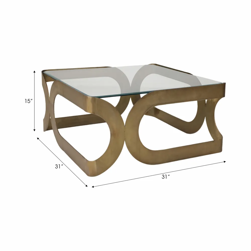 EMMETVIEW GOLD COFFEE TABLE 15 (IN)