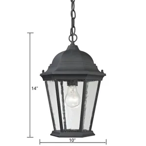 Temple Hill 10'' Wide 1-Light Outdoor Pendant - Matte Textured Black 2