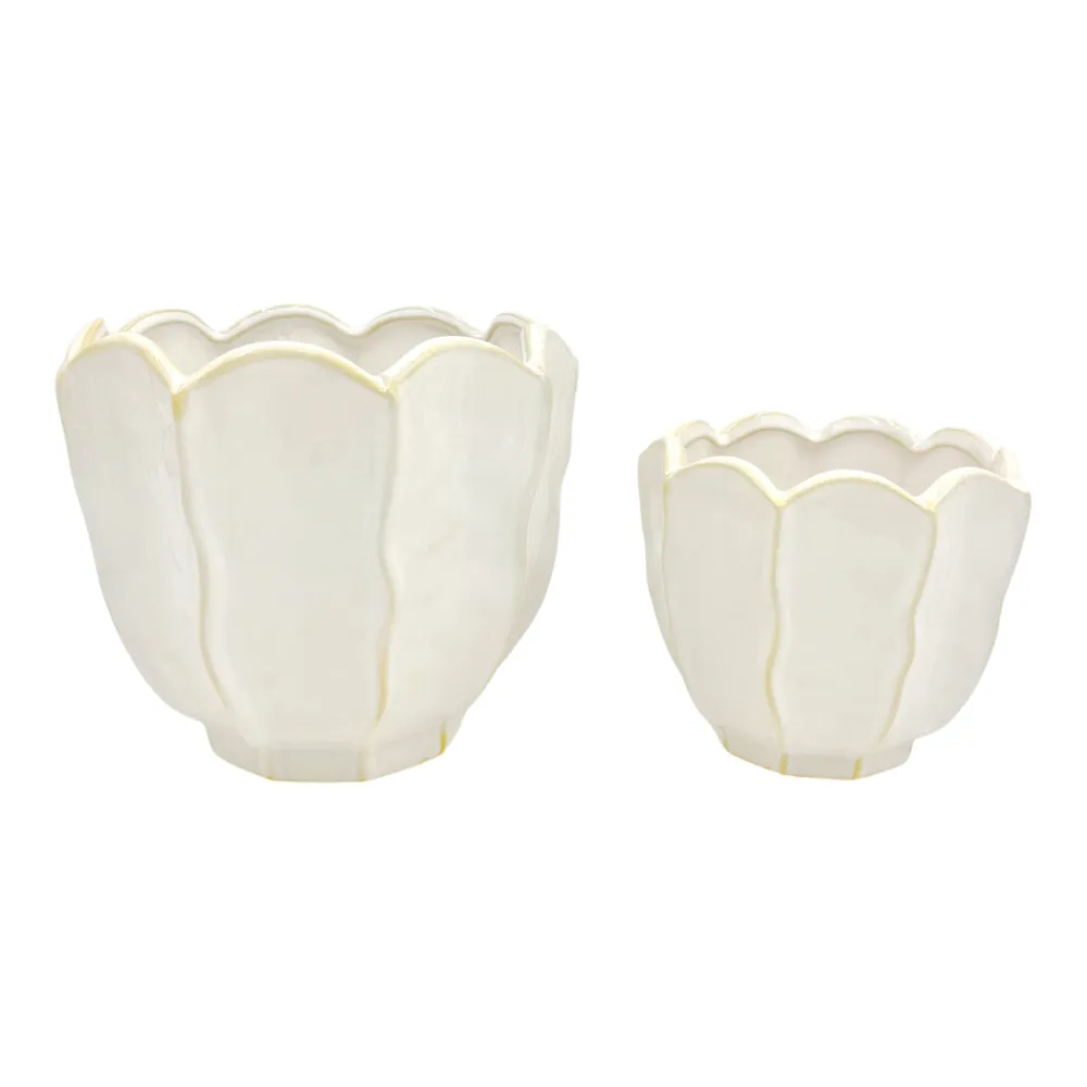 ASHTON SET OF 2 IVORY PLANTER 7 (IN)