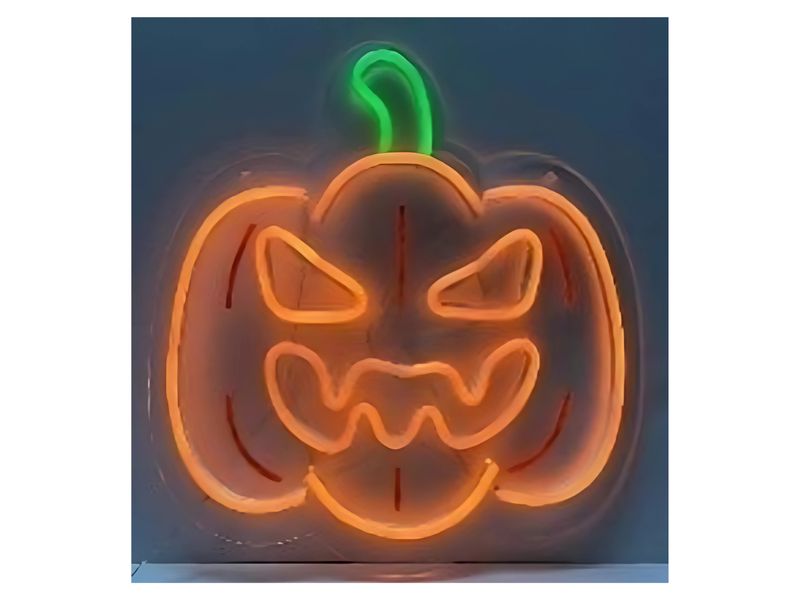 14" Orange Pumpkin Neon Light - Electric 2