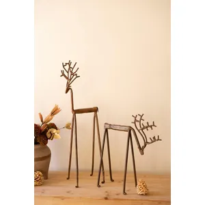 Set of 2 Forged-Iron Deer 1