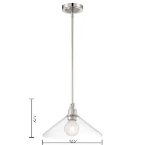 Charis 12.5'' Wide 1-Light Mini Pendant - Polished Nickel with Brushed Nickel 2