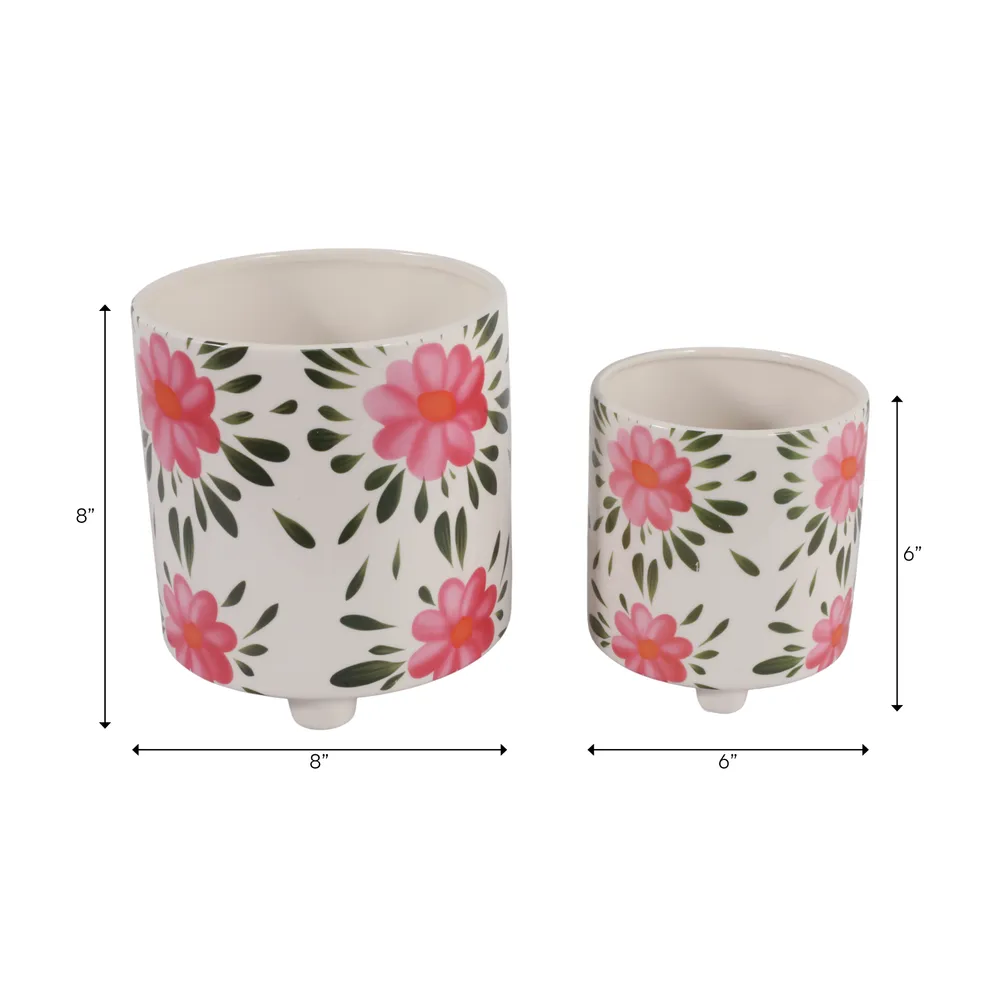ALMAWAY SET OF 2 PINK PLANTER 8 (IN)