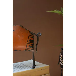 Set of 2 Recycled Iron Steers 5