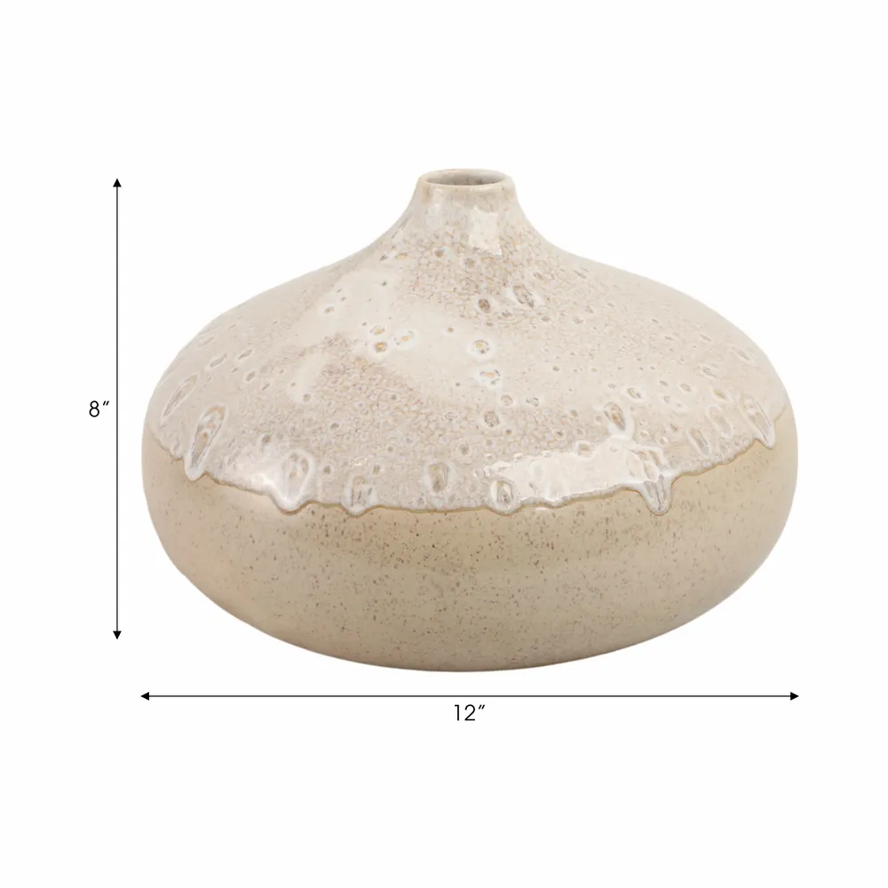 EMMETOAK CREAM VASE 9 (IN)