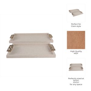 LANE SET OF 2 IVORY TRAY 1 (IN) 9