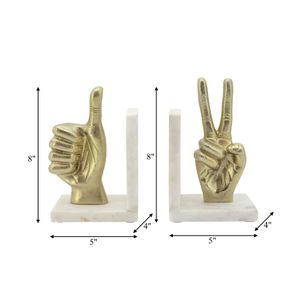 FINCHHAM SET OF 2 GOLD BOOKENDS 8 (IN) 6