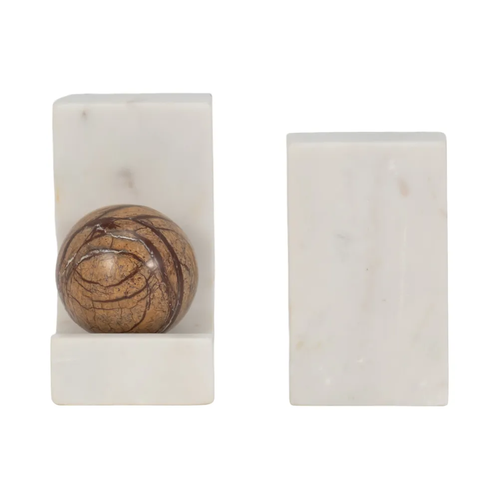 CLARAWELL SET OF 2 IVORY BOOKENDS 6 (IN)