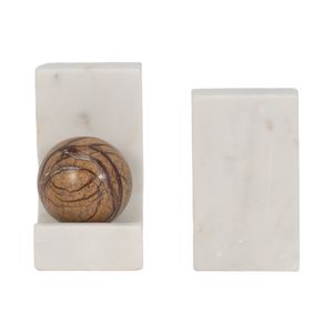 CLARAWELL SET OF 2 IVORY BOOKENDS 6 (IN) 6