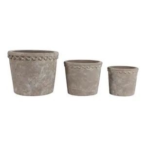 TATESIDE SET OF 3 GRAY PLANTER 8 (IN) 1
