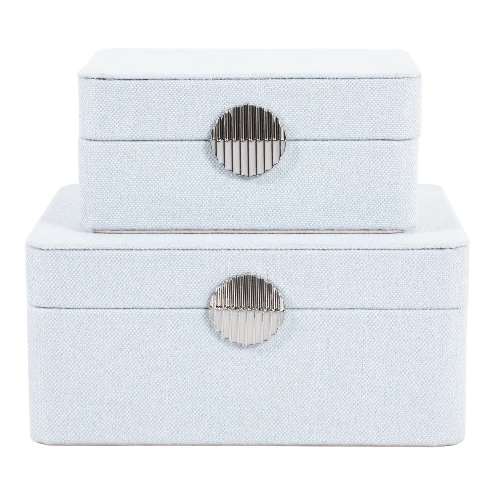 EVERTONPORT SET OF 2 BLUE BOXES 4 (IN)