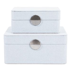 EVERTONPORT SET OF 2 BLUE BOXES 4 (IN) 2