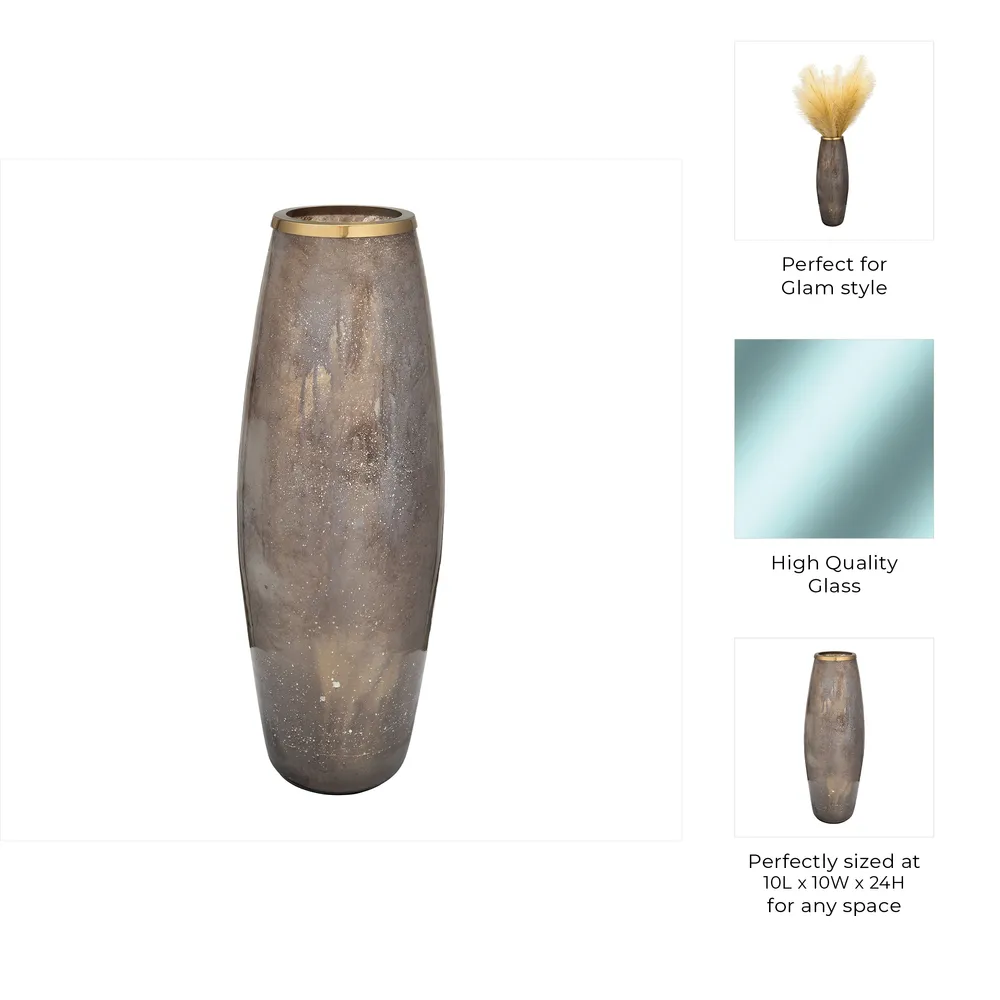 NORAWOOD GOLD GLASS VASE 24 (IN)