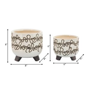 MASONLEY SET OF 2 IVORY PLANTER 7 (IN) 8