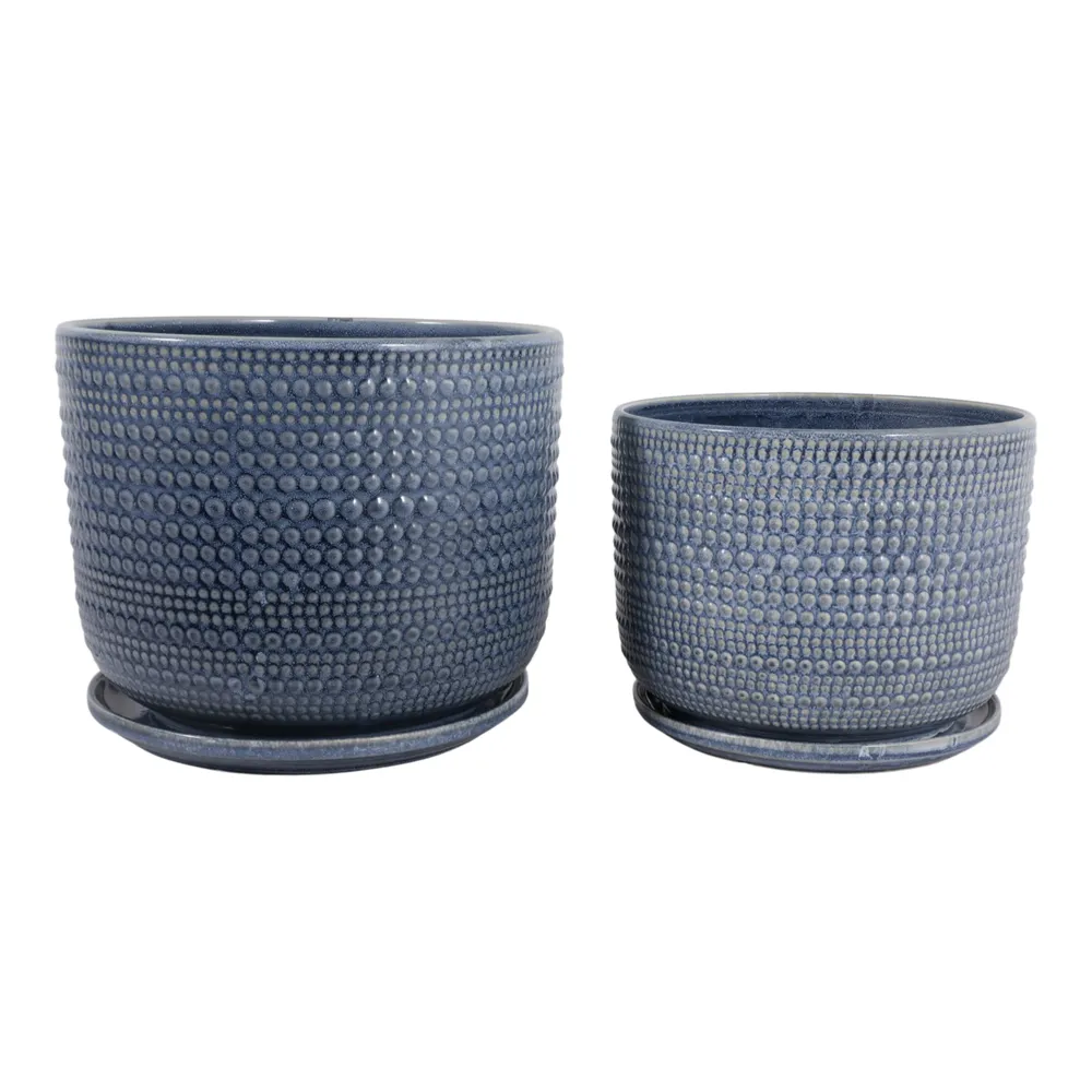 FIONAOAK SET OF 2 BLUE PLANTER 10 (IN)