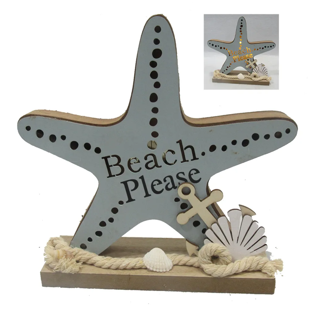 7" LIGHT UP BEACH PLEASE STARFISH
