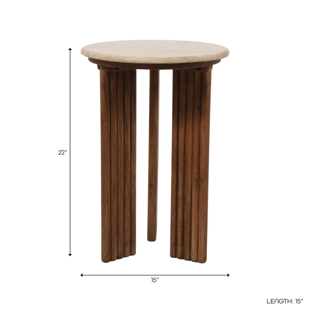 SKYLERROSE TAN TABLE 22 (IN)