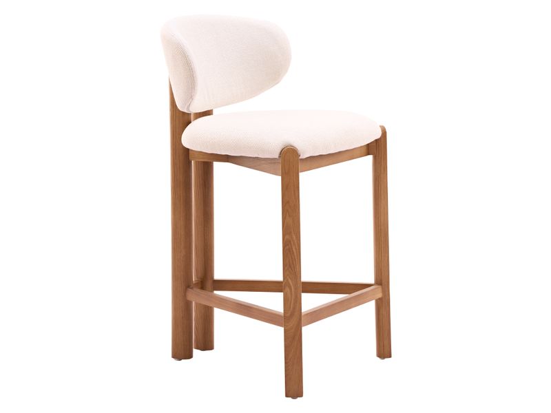 Rosetta Counter Stool Beige & Walnut 7