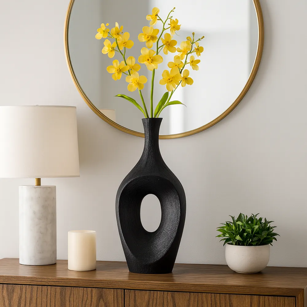 DUTTONRIDGE BLACK VASE 19 (IN)