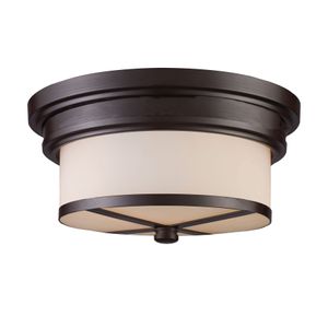 Noor 13'' Wide 2-Light Flush Mount - Oiled Bronze 1