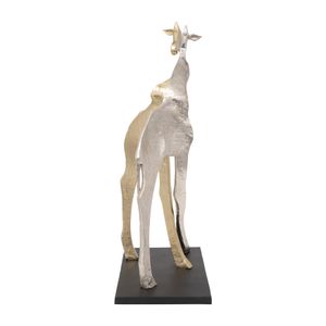 METAL, 26" GIRAFFE SISTERS, SILVER/GOLD 3