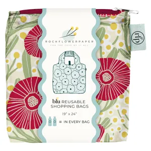 Camellia Bouquet blu Reusable Shopping Bag 4