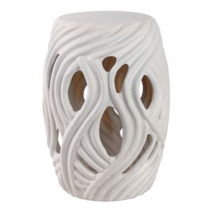 CHLOEMOOR WHITE GARDEN STOOL 19 (IN) 4