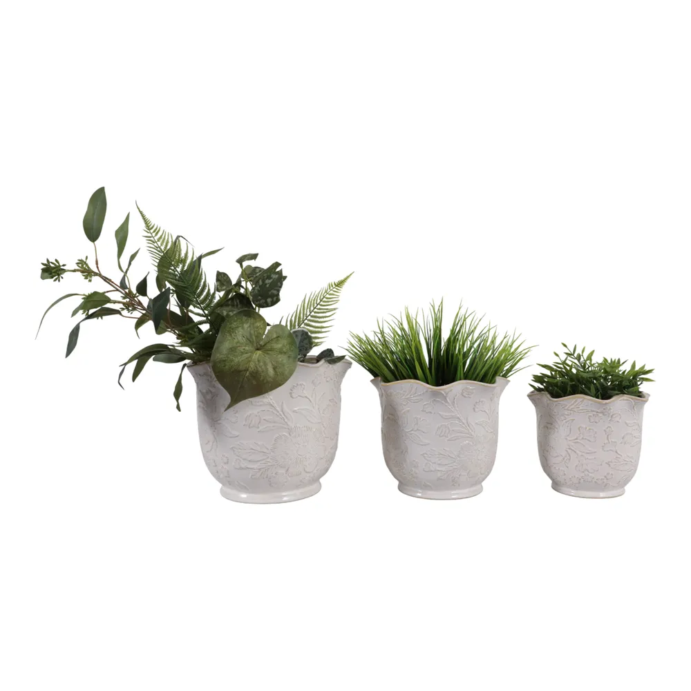 CLAYBROOK SET OF 3 IVORY PLANTER 9 (IN)