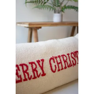 Merry Christmas Hand Hooked Pillow 2