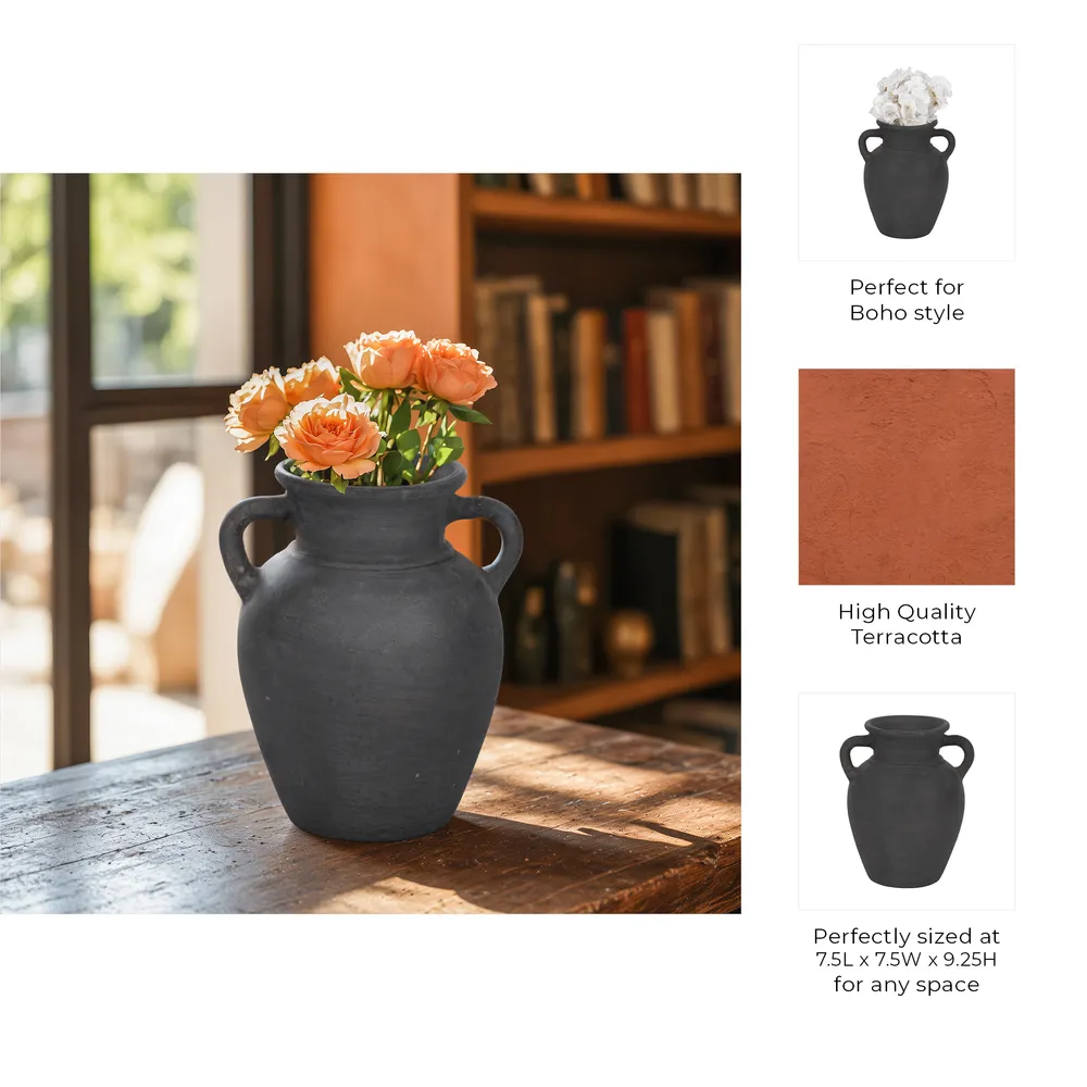 CARLINROSE BLACK VASE 10 (IN)