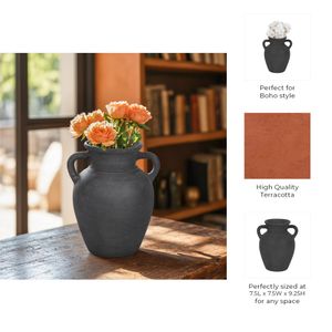 CARLINROSE BLACK VASE 10 (IN) 10