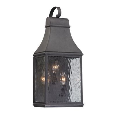 Forged Jefferson 22″ High 3-Light Outdoor Sconce - Charcoal