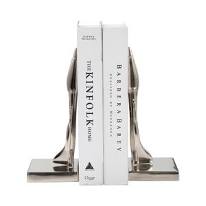 BRAEGROVE SET OF 2 SILVER BOOKENDS 9 (IN) 3