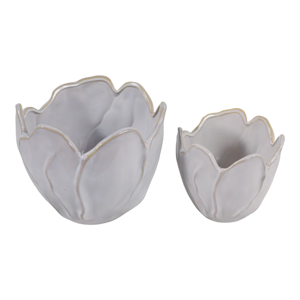 DRYDENRUN SET OF 2 IVORY PLANTER 7 (IN)