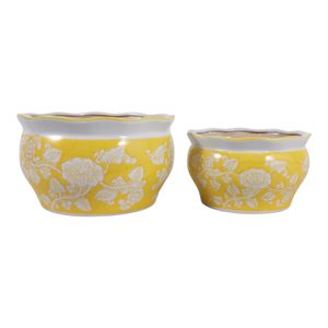 HENLEYDALE SET OF 2 YELLOW PLANTER 8 (IN) 1